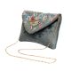 Grey Beaded Cotton Bird Design Sling Bag For Women 